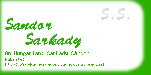 sandor sarkady business card